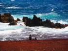 Red sand beach