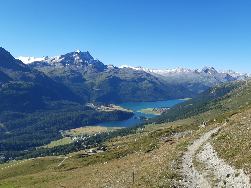 Debut de la descente de Corviglia