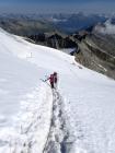 Traversée sur le glacier sommital