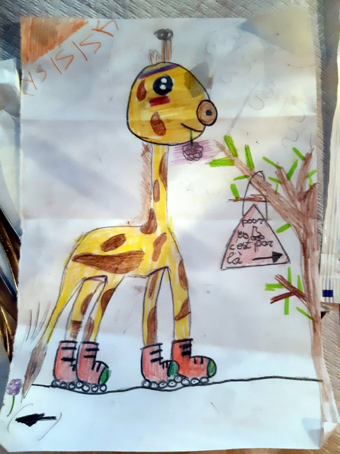 Giraffe à roulette