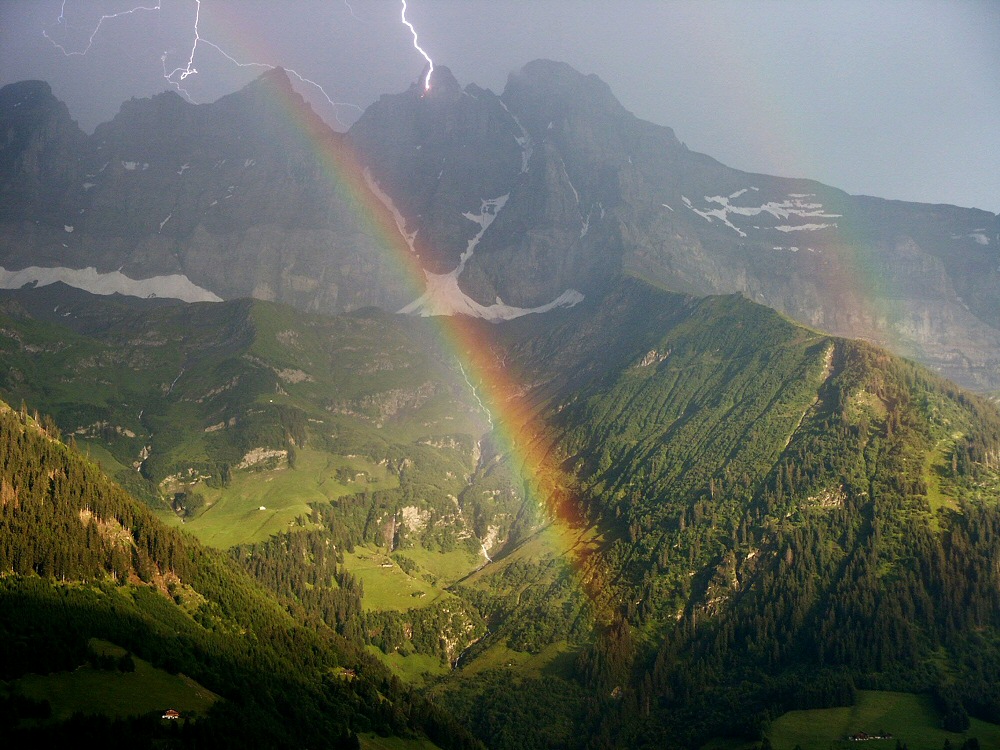 Lightning Rainbow on Dent du Midi